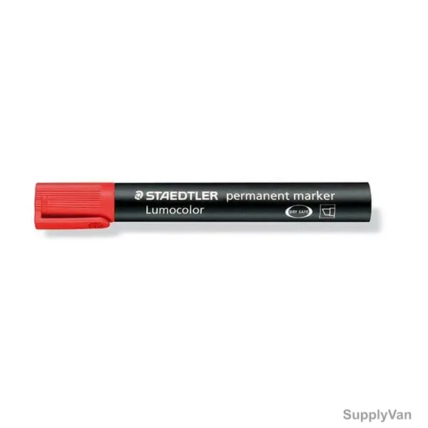 Staedtler Lumocolor Permanent Marker, ST-350-02, 2.0-5.0MM Tip Size, Red, 10 Pcs/Pack