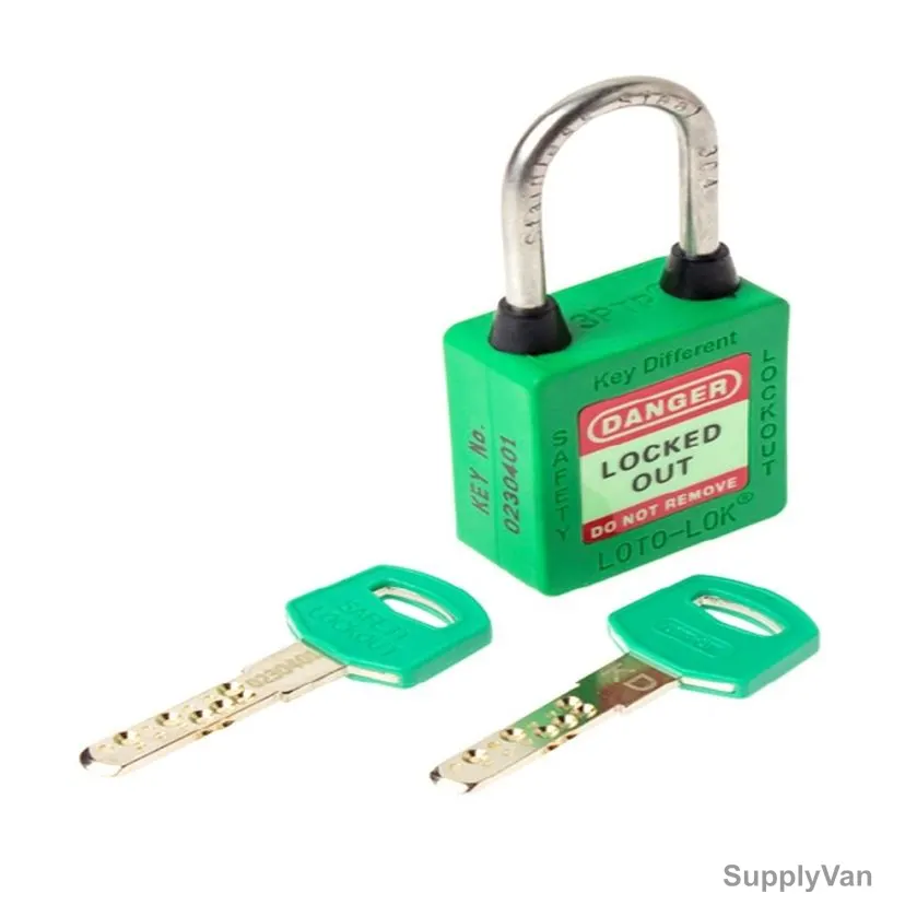 Loto-Lok Three Point Traceability Padlock, 3PTPGKDR40, Nylon and Stainless Steel, 40 x 5MM, Green