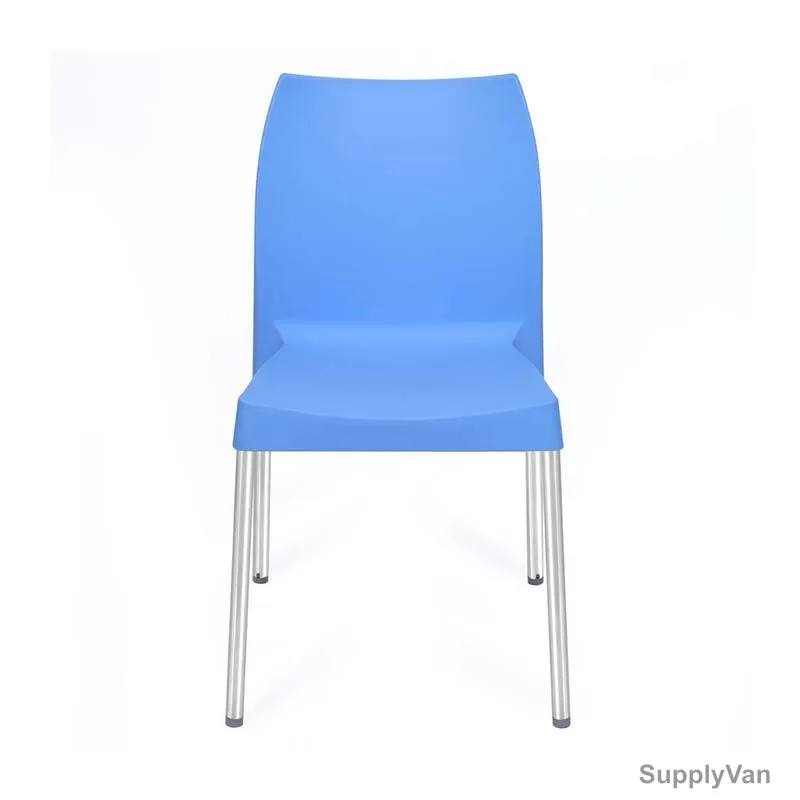 Nilkamal Novella 07 Armless Chair, Plastic/Stainless Steel, 110 Kg Weight Capacity, Blue — image 1