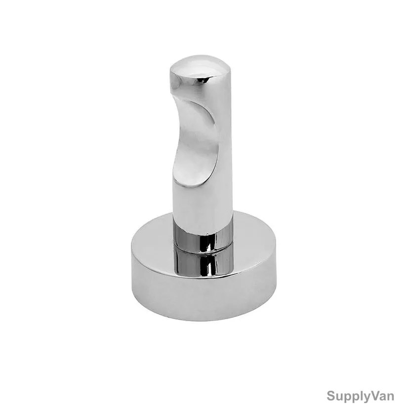 Bold Symphony Wall Mounted Single Robe Hook, Brass, Silver
