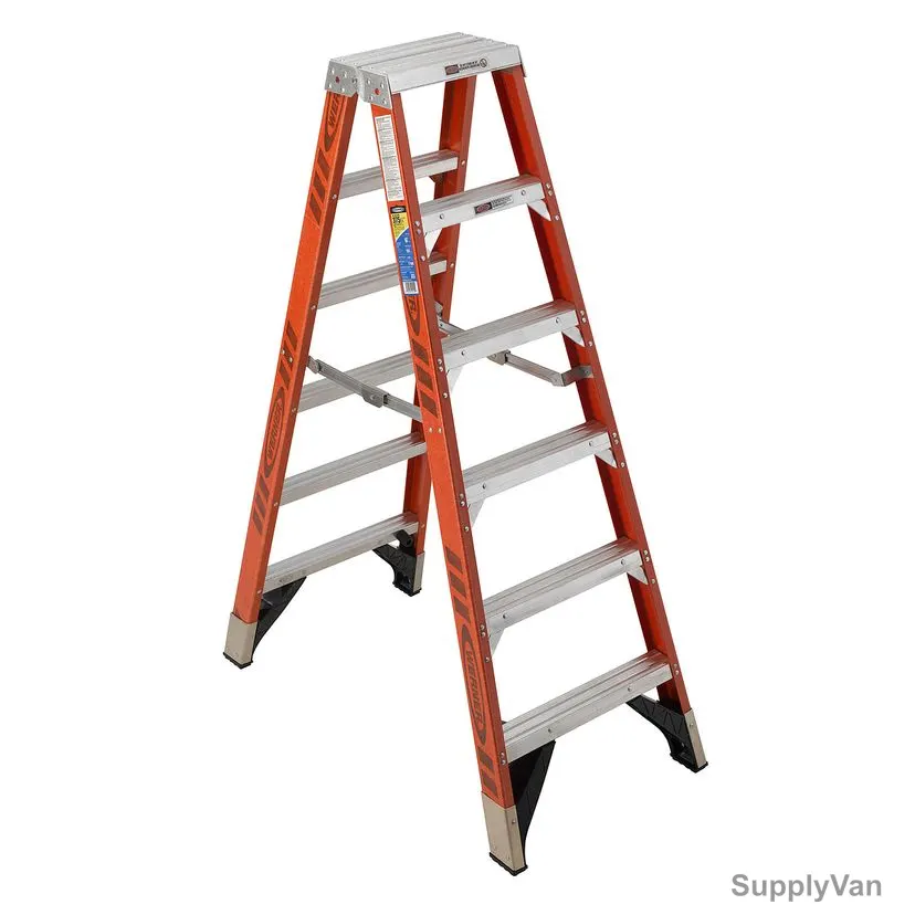 Werner Double Sided Step Ladder, T7406, Fiberglass, 6 Feet Height, 170 Kg Weight Capacity — image 1