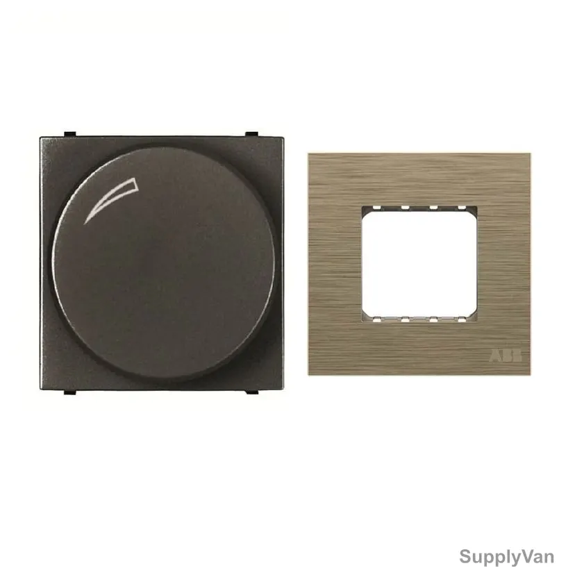 ABB Rotary Dimmer With Half/Double Rocker Frame, AMD60344-AN-plus-AMD5144-AG, Millenium, 1 Module, 1 Gang, 2 Pcs/Set — image 1