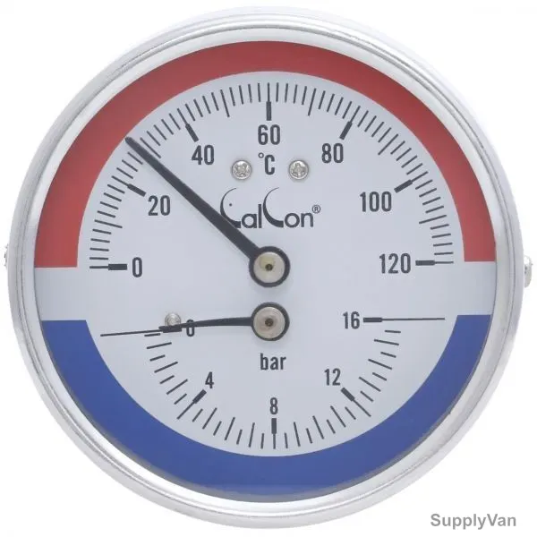 Calcon Pressure and Temperature Gauge, CCTPG2D, 80x100MM, 0-16 Bar — image 1