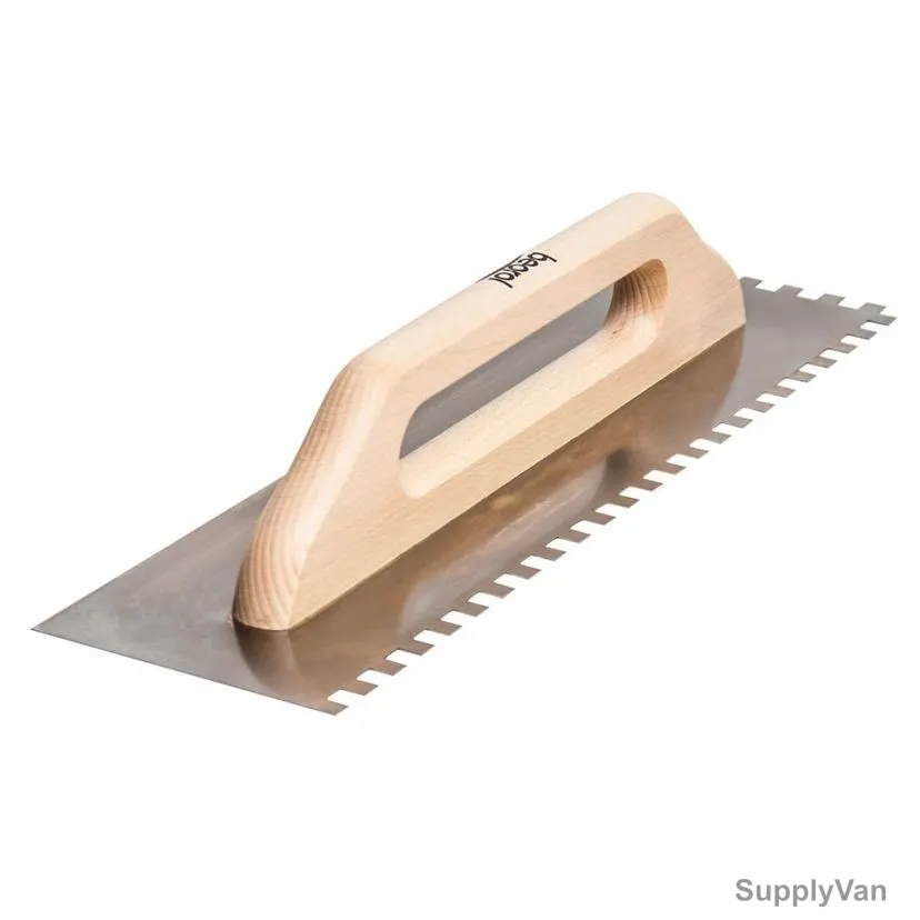 Beorol Plastering Trowel, GRVND10, Wood/Stainless Steel, 130MM Width x 480MM Length