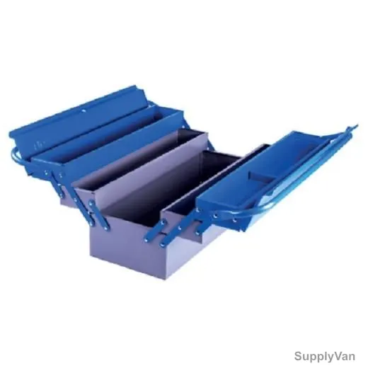 Uken Tool Box, 102H, 21 Inch, 5 Trays, Blue/Gray, Powder Coated