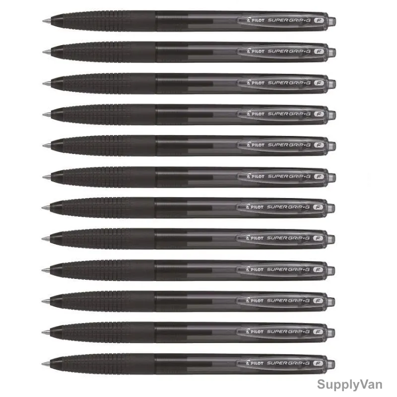 Pilot Retractable Ballpoint Pen, BPGG-8RF-B, Super Grip G, 0.7MM, Black, PK12