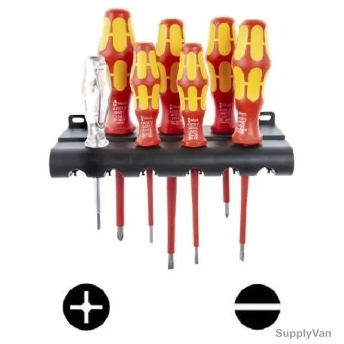 Wera Screwdriver Set, 05-006147-001, Kraftform Plus 100 Series, 7 PCS/Set