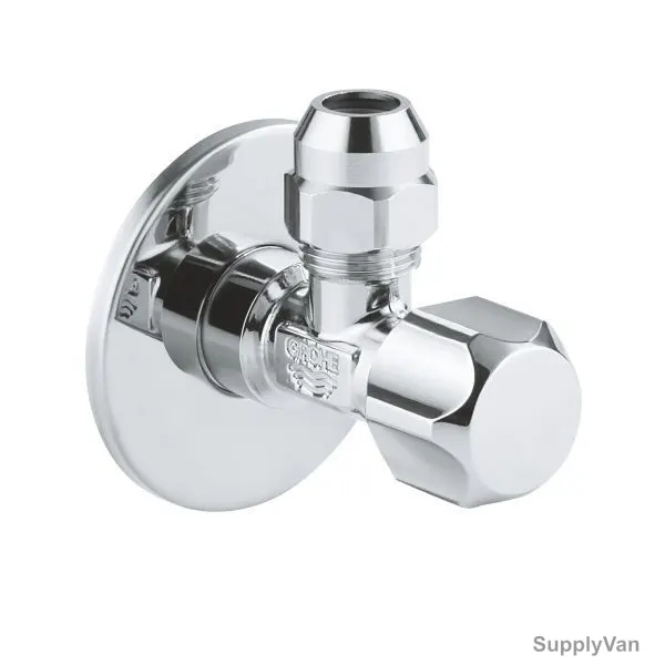 Grohe Angle Valve, 2201800M, Chrome Plated, 1/2 x 3/8 Inch