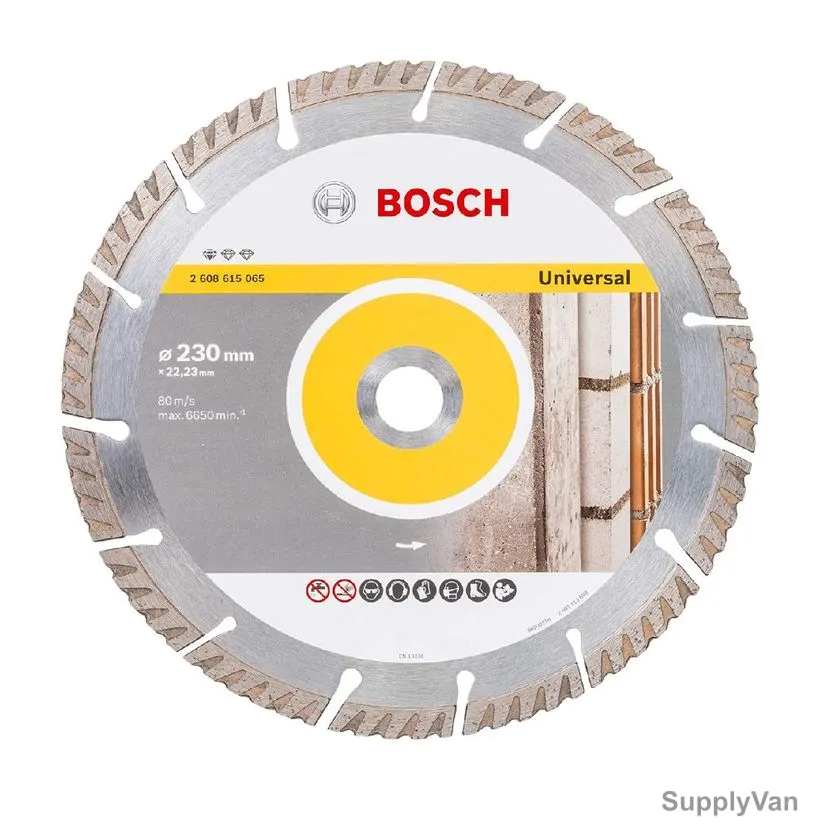 Bosch Universal Standard Diamond Cutting Disc, 2608615066, 2.6MM Cutting Width, 22.23MM Bore Dia x 230MM Dia, 10 Pcs/Pack — image 1