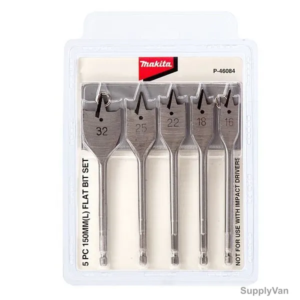 Makita Spade Bit Set, P-46084, 150MM, 5PCS