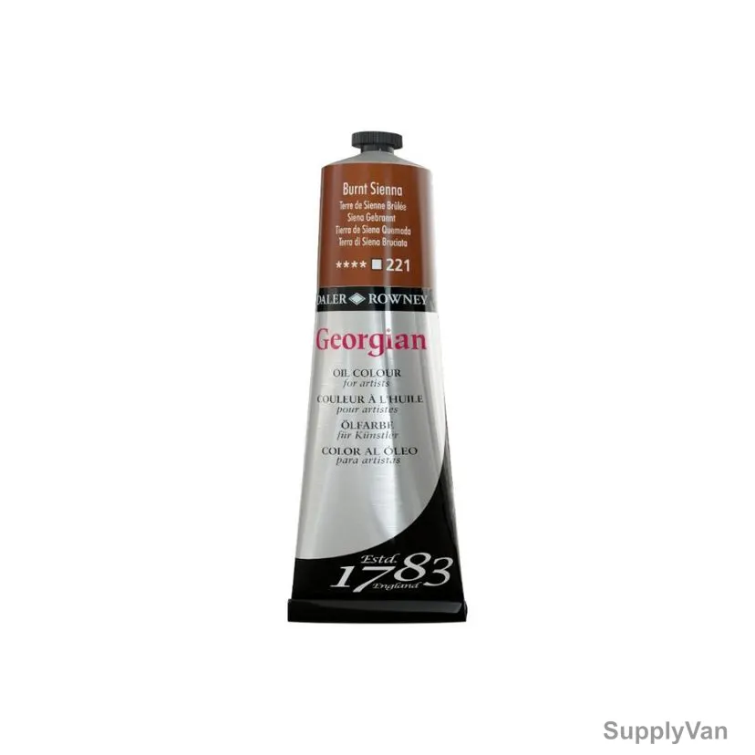 Daler Rowney Georgian Oil Color, 111225221, 221 Burnt Sienna, 225ML