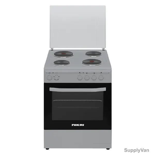 Nikai Electric Cooking Range, NCR66S4HTR, 4 Burner, 60 x 55CM, Black/Silver