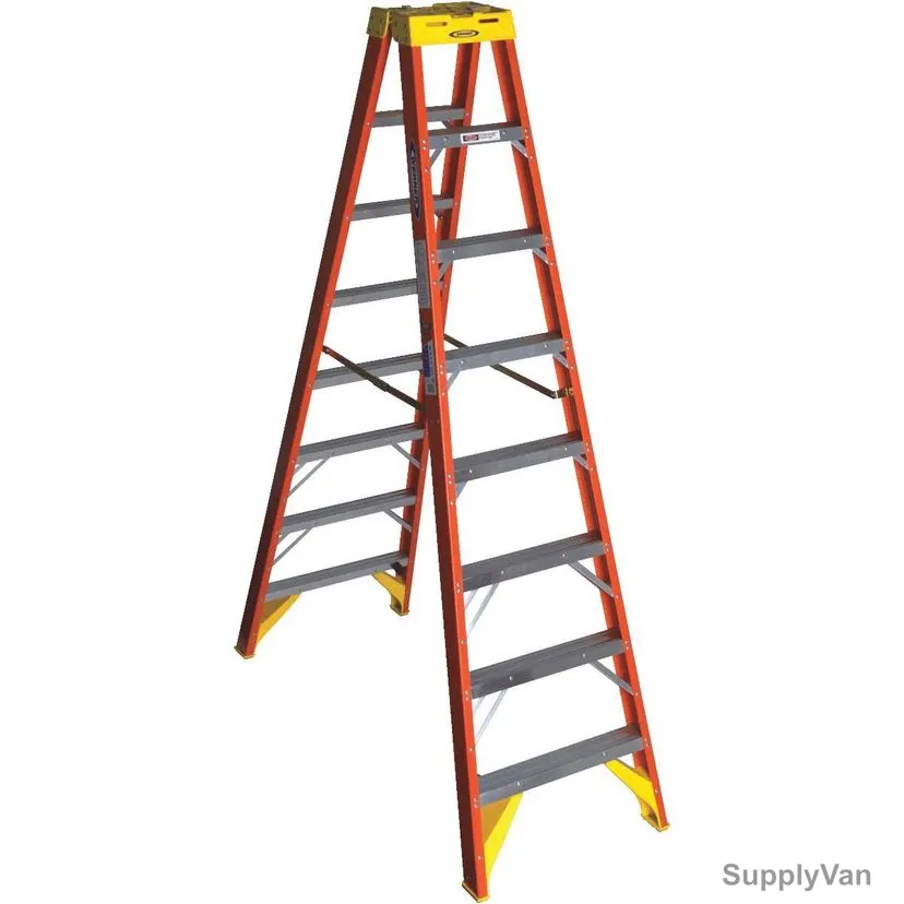 Werner A Type Step Ladder,  Fiberglass, 7+1 Steps
