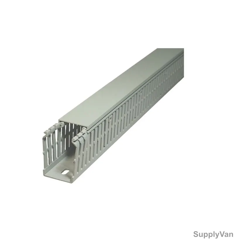 York Slotted Trunking, WHD2-2L, PVC, 50 x 50MM, Grey — image 1