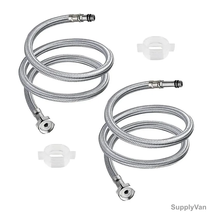 Novex Faucet Connection Hose, NVMBFH-L60, Stainless Steel, 600MM Length, Silver, 2 Pcs/Pack — image 1