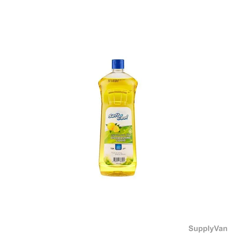 Soft n Cool Dishwashing Liquid, Lemon, 1 Ltr, 12 Pcs/Pack