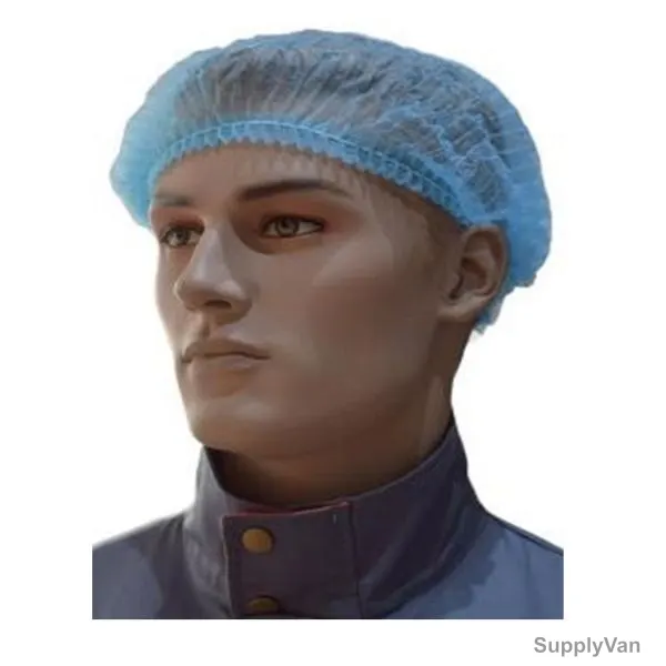 Empiral Non-Woven Clip Cap, E107742820, Polypropylene, 10 GSM, 21 Inch, Blue, 100 Pcs/Pack