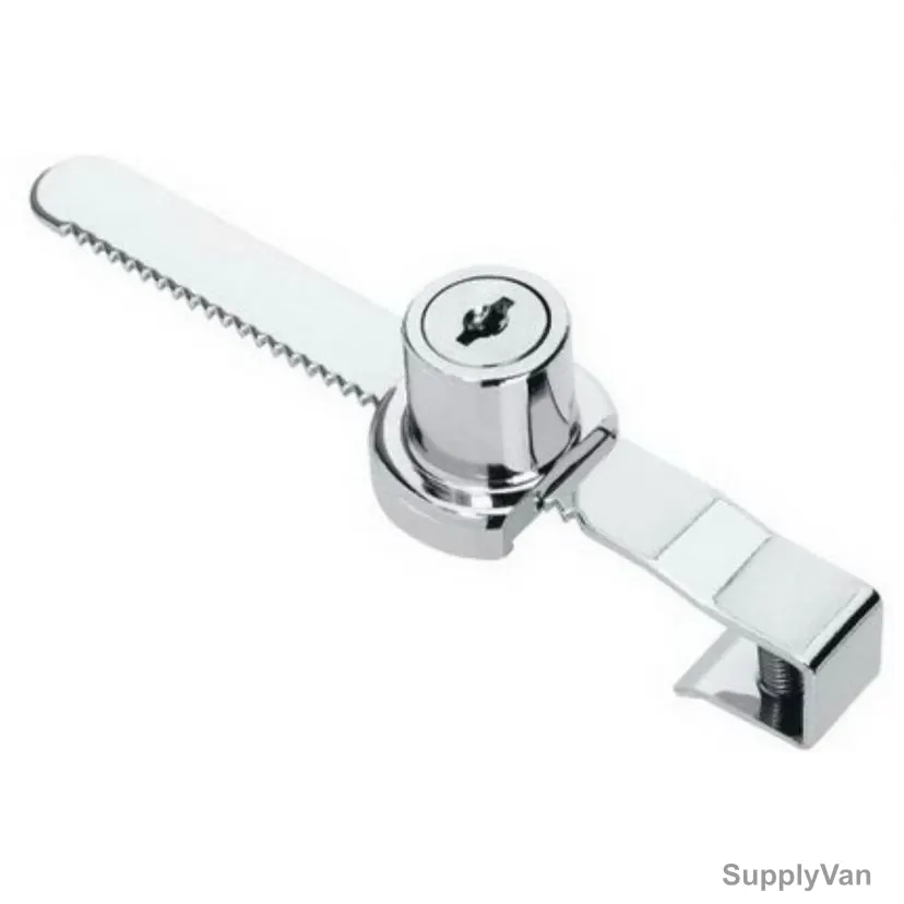 Dorfit Sliding Glass Door Lock, DT470, Zinc Alloy, 21MM, Nickel Plated Finish — image 1