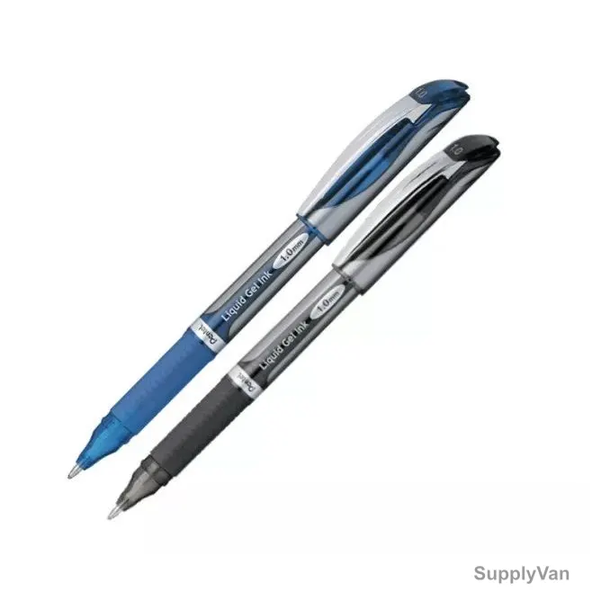 Pentel Energel Roller Gel Roller Pen Set, PE-BL60-02AC, 1.0MM Tip, Blue/Black, 2 Pcs/Set