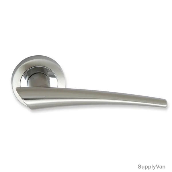Doganlar Door Handle, Girit, Zinc, Satin Nickel