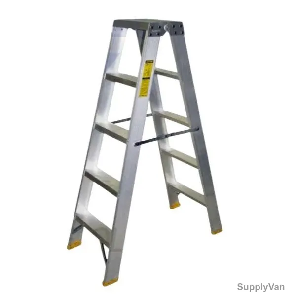 Penguin Heavy Duty Double Sided Step Ladder, HDDSAT, Aluminium, 5 Steps, 1.4 Mtrs, 175 Kg Weight Capacity