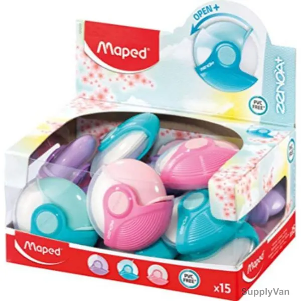 Maped Zenoa Plus Eraser, MD-123211, Assorted Colors, 15 Pcs/Set