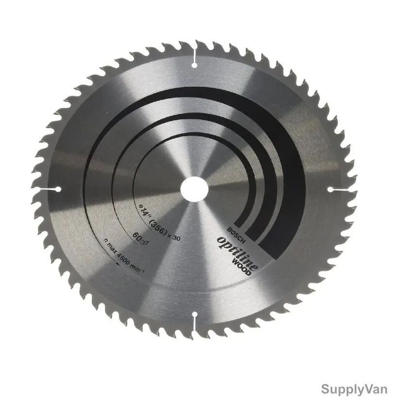 Bosch Wood Circular Saw Blade, 2608640931, TCT, 60T, 30MM Bore Dia x 356MM Dia, 5 Pcs/Pack