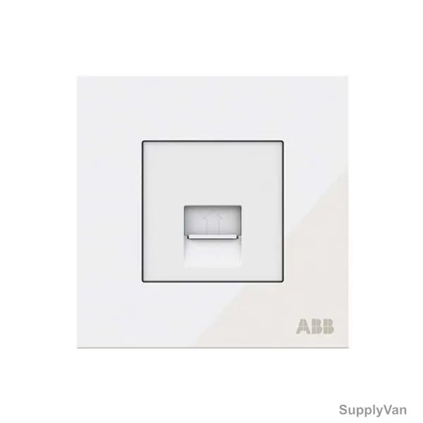 ABB BT Master Telephone Socket, AM30544-WG, Millenium, 1 Gang, RJ11/RJ12, White Glass — image 1