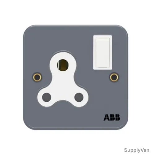 Abb Single Pole Electrical Switch Socket, BM209, Metal Clad Series, Urea/Metal, 1 Gang, 15A — image 1