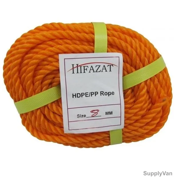 Hifazat Rope, SHGT-NRO-825, Nylon, 8MM x 22.86 Mtrs, Orange