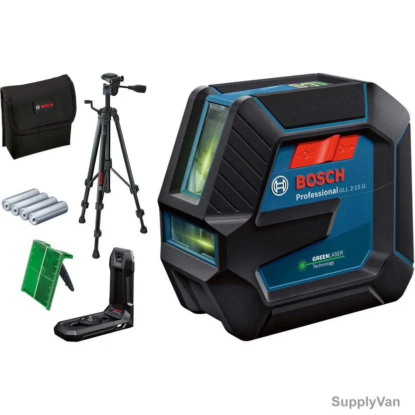 Bosch Professional 2 Line Laser Level With 4Pcs AA Battery and Universal Mount, GLL-2-15-G, 1.5V, 15 Mtrs, Green — image 1