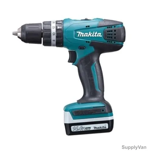 Makita Percussion Drill Driver, HP347DWE, Cordless, Li-Ion, 14.4V, 6PCS