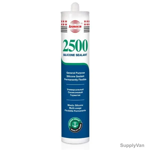Asmaco General Purpose Silicone Sealant, 2500, 280ML, Black, 24 Pcs/Carton — image 1