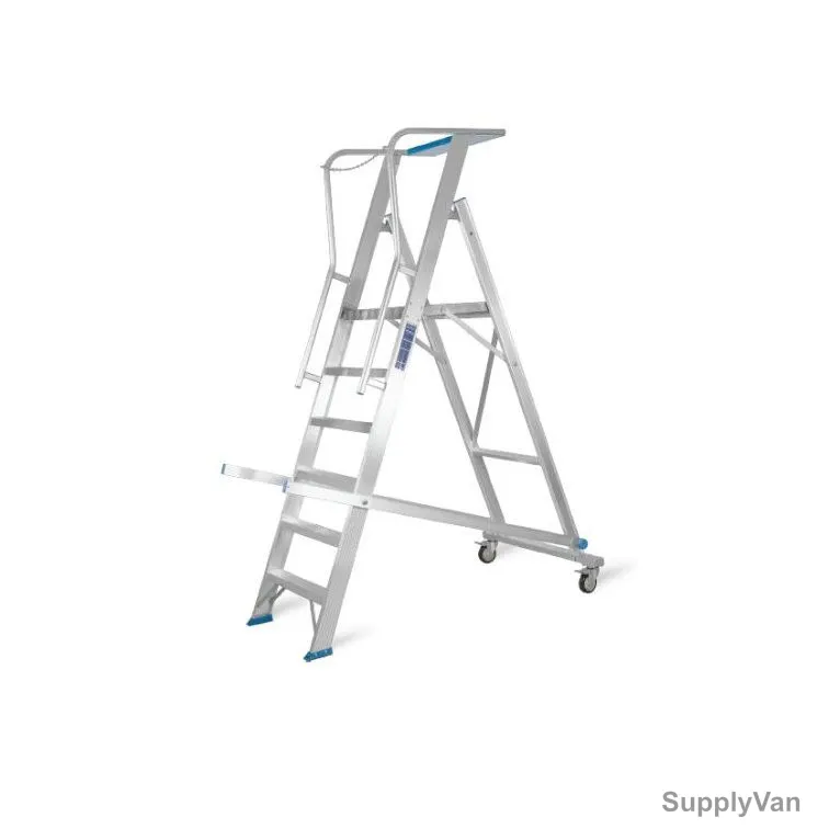 Topman Rolling Warehouse Ladder, RWAL4, Aluminium, 3+1 Steps, 150 Kg Weight Capacity
