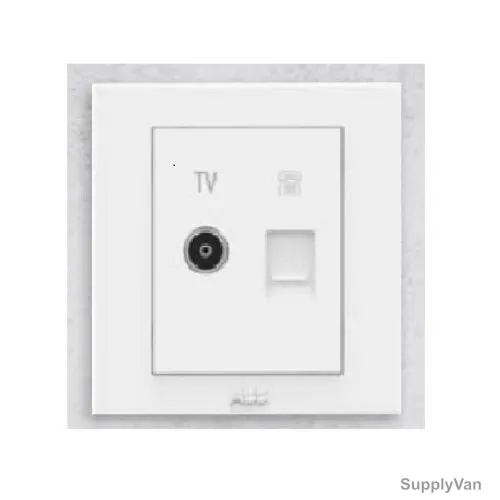 Abb TV and Telephone Outlet Socket, BH324, Kalo, 2 Gang, 35MM
