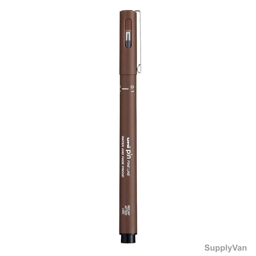 Uni-Ball Fine Line Marker, PIN200-01-SA, 0.1MM Tip, Sepia, 12 Pcs/Pack