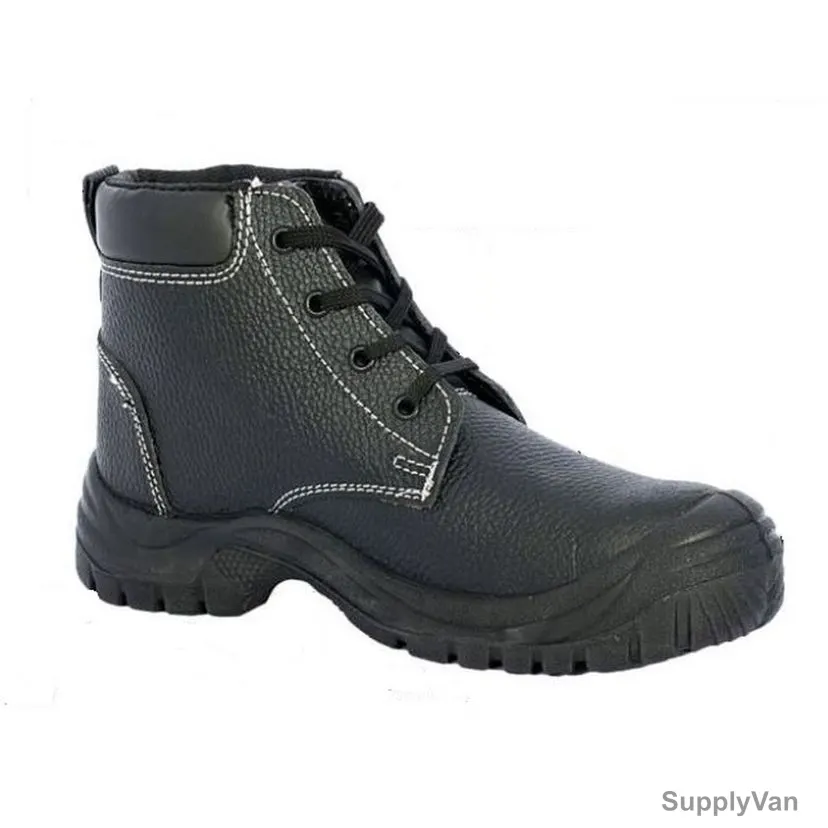 Vaultex Steel Toe High Ankle Protective Footwear, PRT, Genuine Leather, SBP, Size38, Black