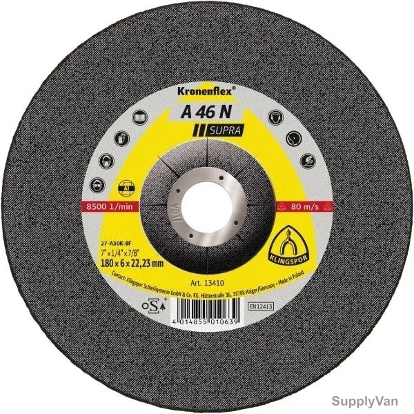 Klingspor Grinding Disc, A46N, Kronenflex, Supra, 115MM