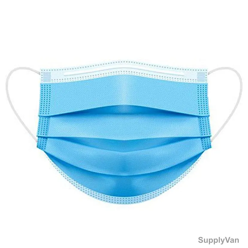 Hotpack Face Mask, 3 Ply, Blue, 50 Pcs/Pack