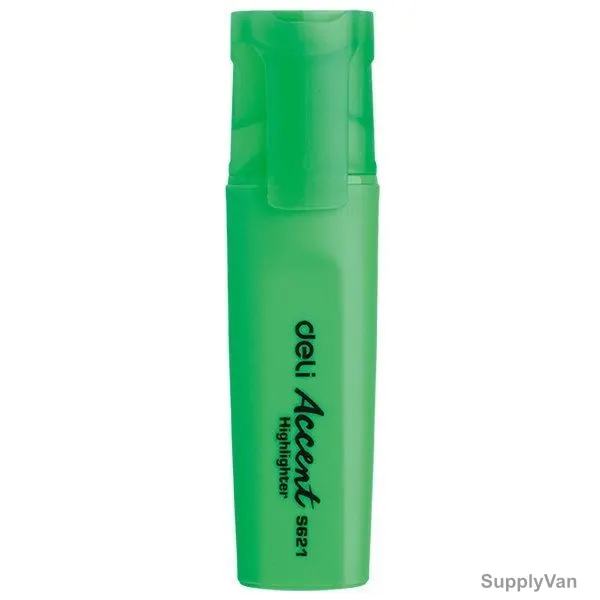 Deli Accent Highlighter, ES621, 1-5MM, Green, 10 Pcs/Pack