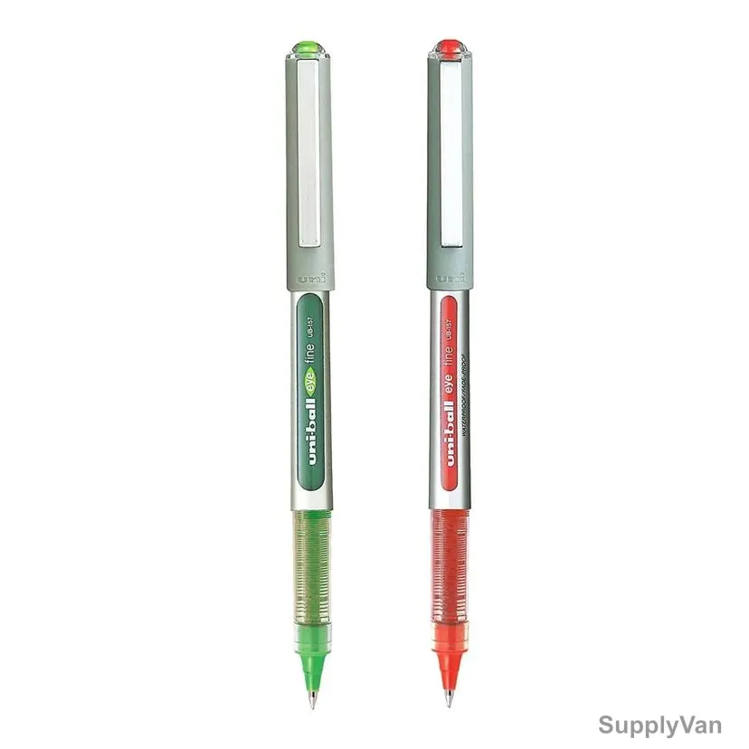 Uni-Ball Ball Point Pen, UB157-02GN-RD, Eye, 0.5MM Tip, Green and Red, 2 Pcs/Set