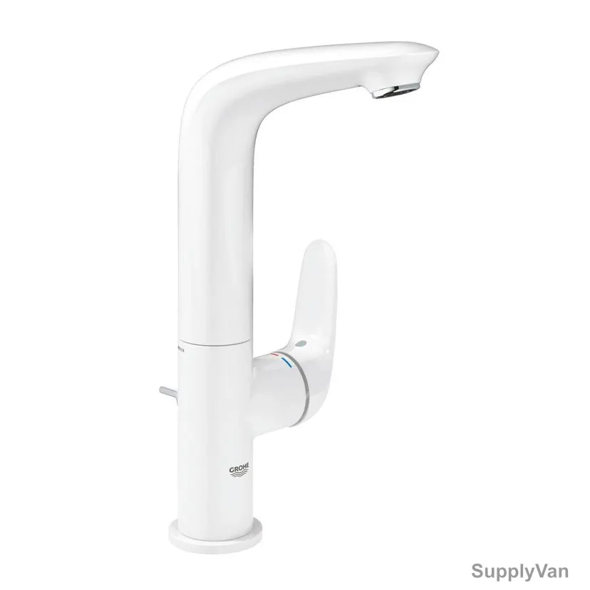 Grohe Single Lever Large Basin Mixer, 23718LS3, Eurostyle, Metal, 5.7 Ltrs/Min, Moon White/Chrome Finish — image 1