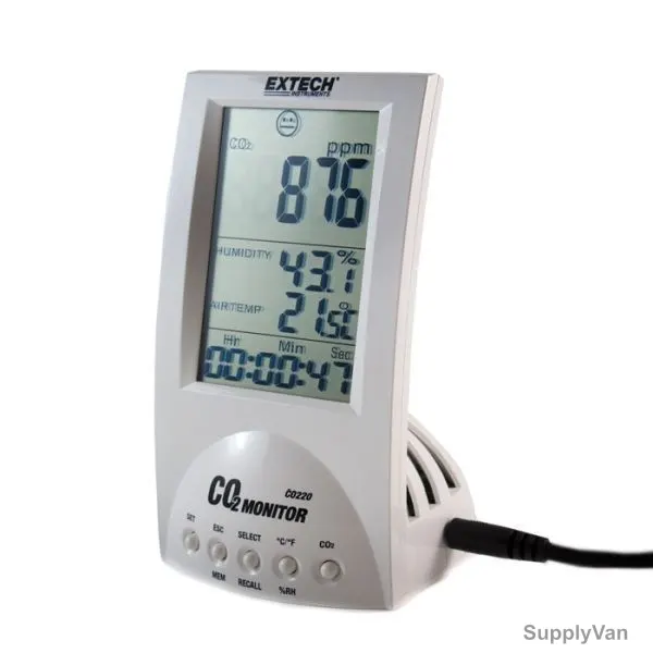 Extech Desktop Indoor Air Quality, CO220, 0 to 50 Deg.C