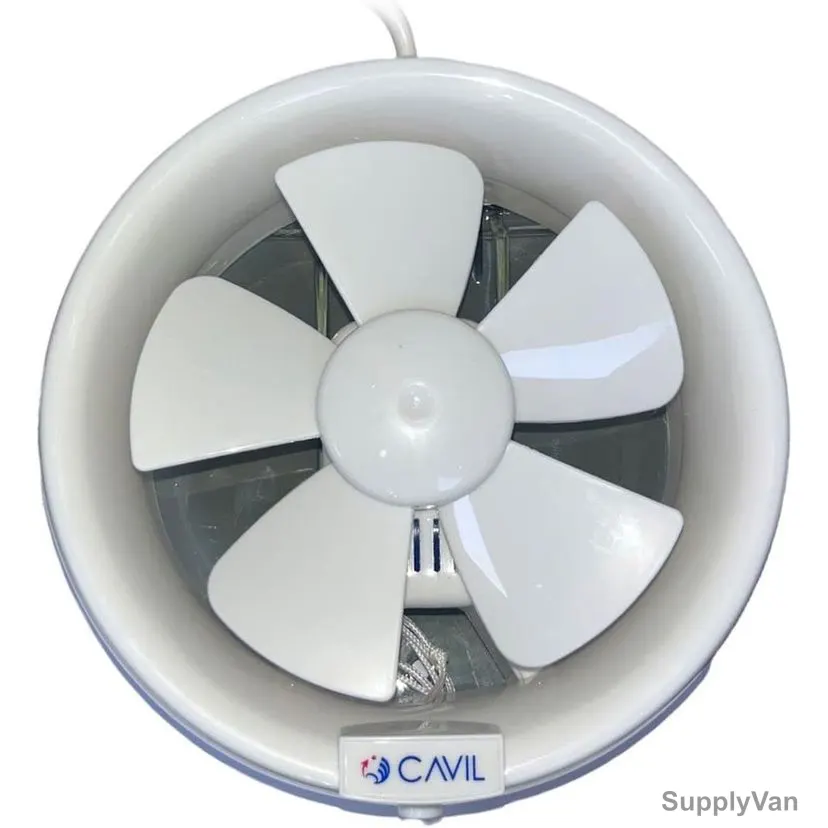 Cavil Heavy Duty Exhaust Fan, C-R8-UTH, 18W, 8 Inch Dia, White