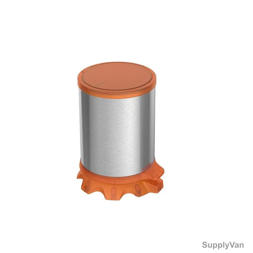 Tramontina Pedal Trash Bin, 94538803, Stainless Steel, 5 Ltrs Capacity, Orange/Silver — image 1