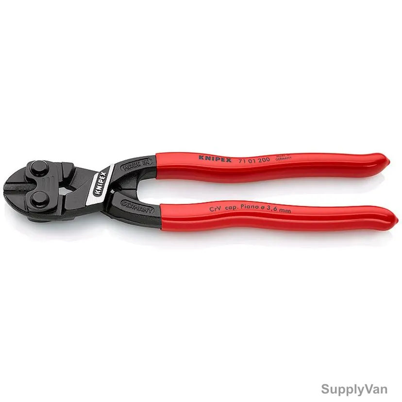 Knipex High Leverage Bolt Cutter, 7101200, CoBolt, 8 Inch, Red