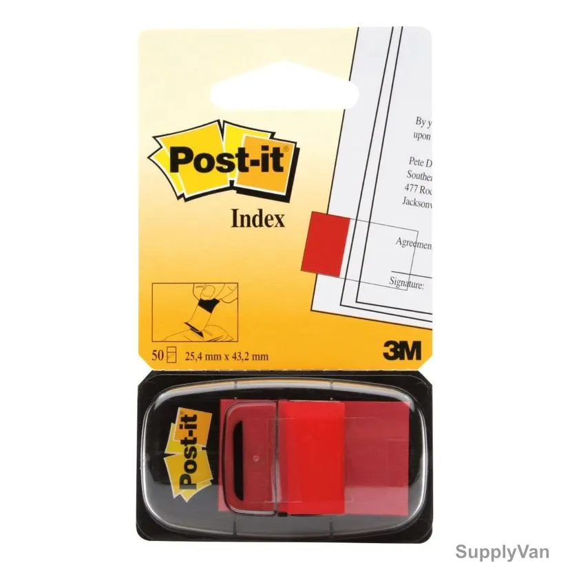 Post-It Tape Flag, 25 x 43MM, Red, 50 Pcs/Pack — image 1