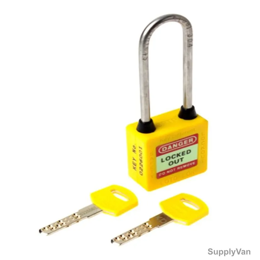 Loto-Lok Three Point Traceability Padlock, 3PTPYKDL80, Nylon and Stainless Steel, 80 x 5MM, Yellow