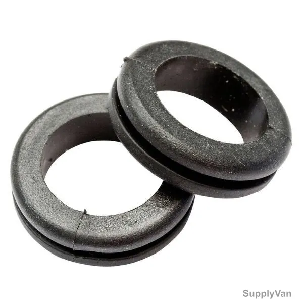 Open Type PVC Rubber Grommet, 25MM Hole Dia, Black, 100 Pcs/Pack