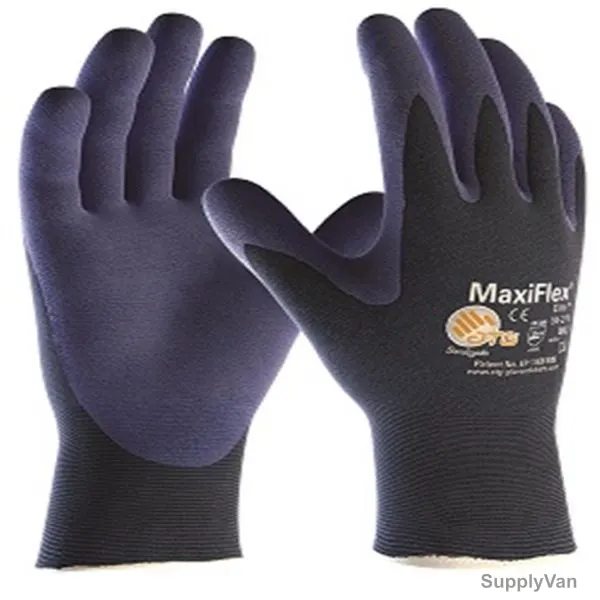 ATG Safety Gloves, 34-274, MaxiFlex Elite, L, Blue